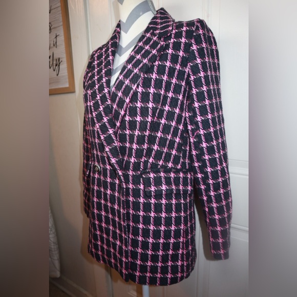 NWT Rachel Zoe Tweed Blazer Jacket Pink SIZE XS - Picture 2 of 3